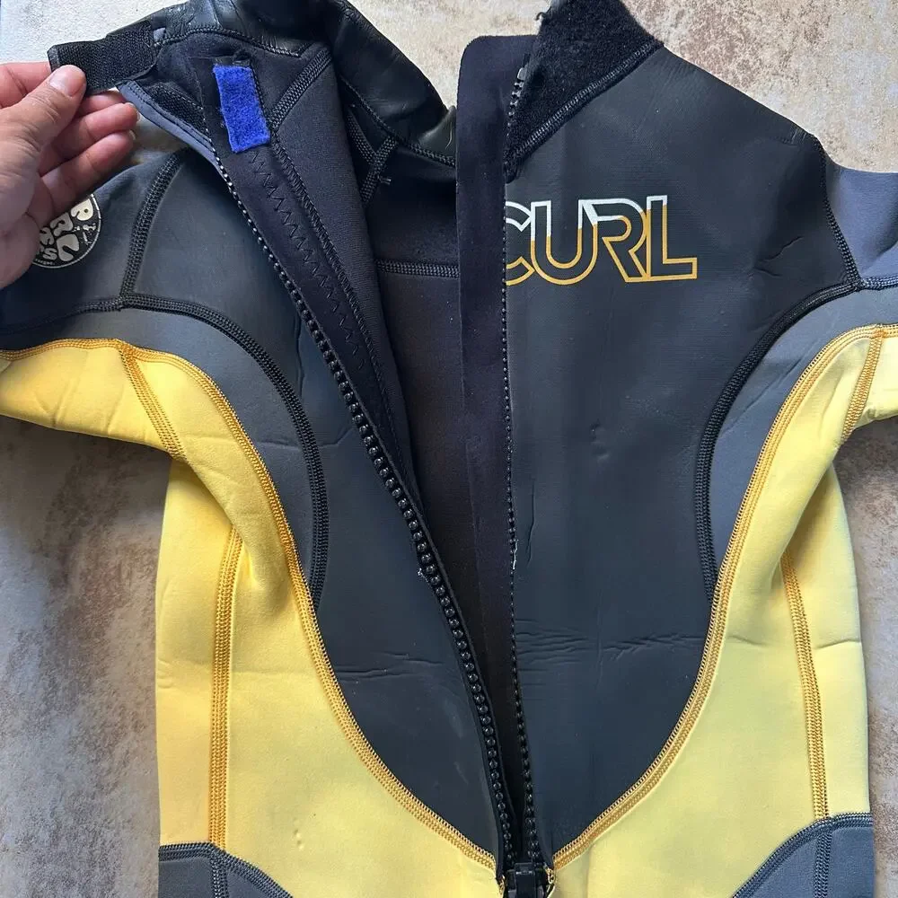 Rip Curl Spring Wetsuit Bodysuit Youth Size 16 Swim‎ Surf Dive Black Yellow